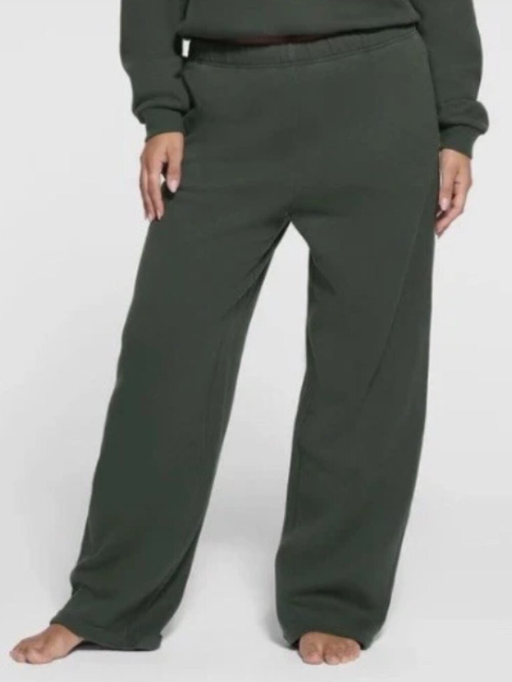 SKIMS Cotton Fleece Classic Straight Leg Pant NWT XS - Picture 2 of 11